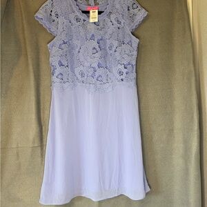 Lavender Lace Overlay Dress. NWT
